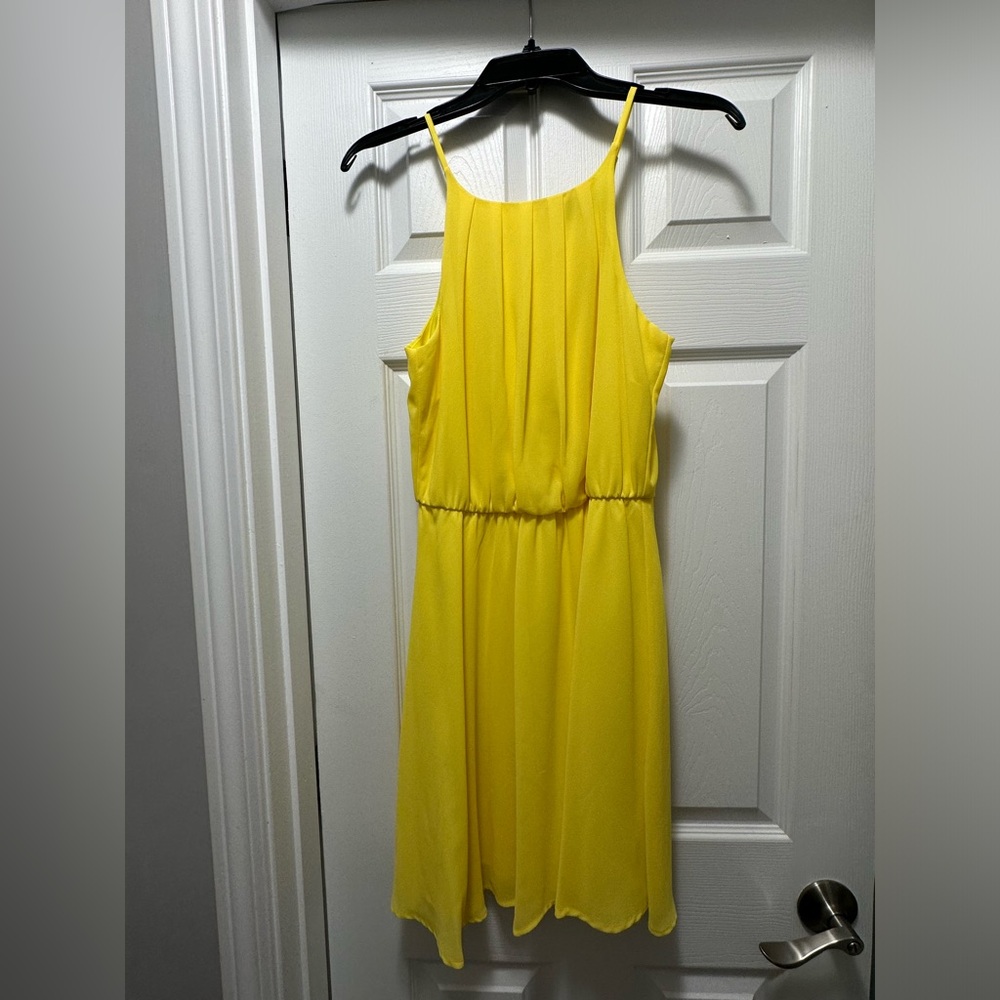 Francesca's Blue Rain Yellow Dress